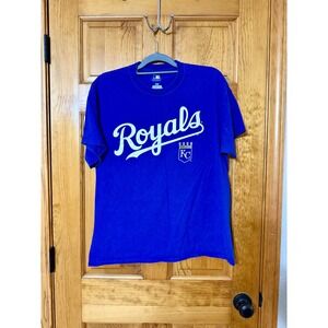 MLB Kansas City Royals Baseball T-Shirt Mens Large KC Royal Blue Tee